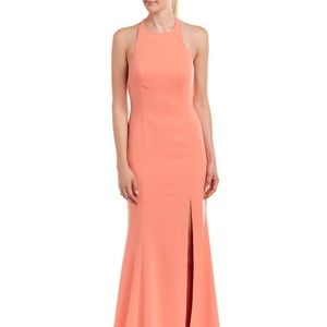 Jay Godfrey coral halter gown